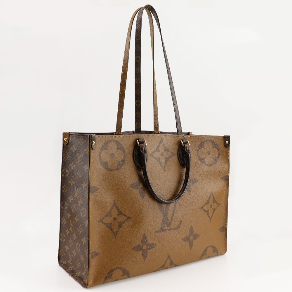 Louis Vuitton Tote Bag M45320 Monogram Canvas , Monogram Reverse Brown 2 Way Shoulder Monogram Giant On The Go Gm Women(unisex) Used Authentic