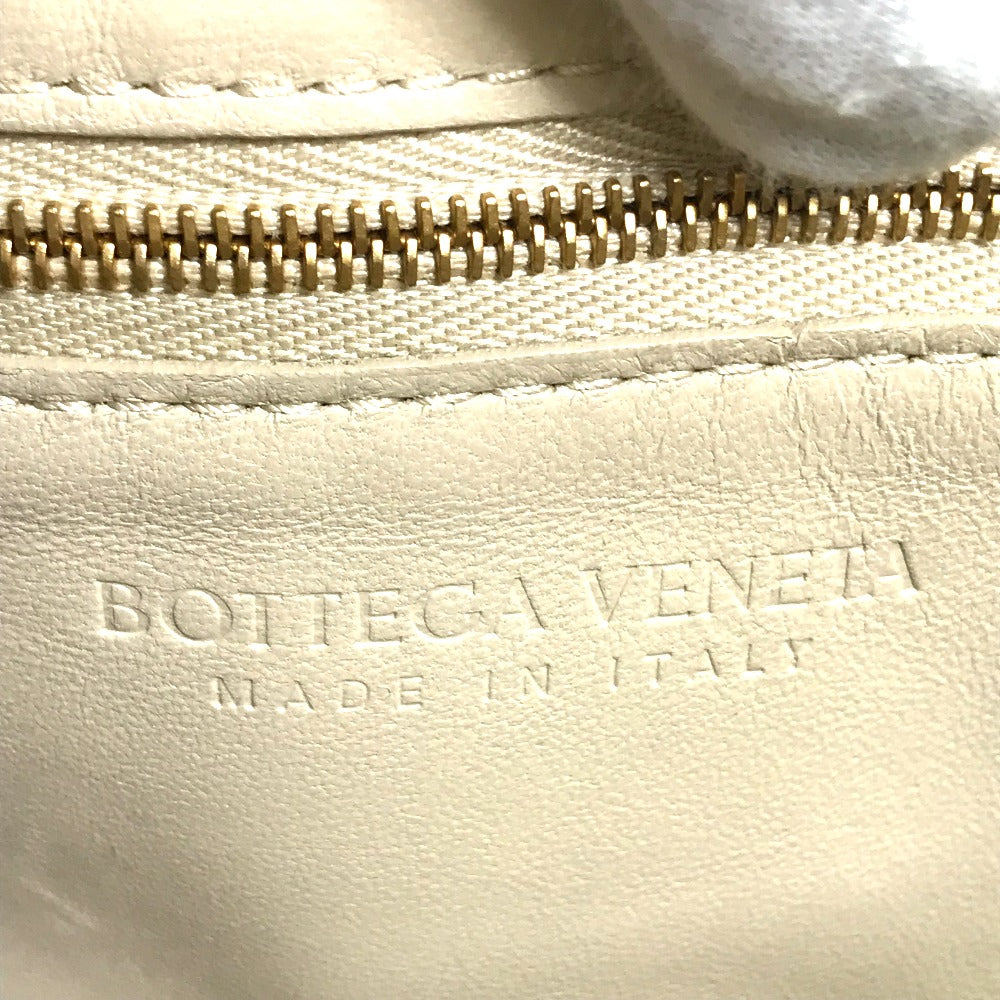 Bottegaveneta Shoulder Bag 717506 Leather Beige Padded Cassette Women Used Authentic