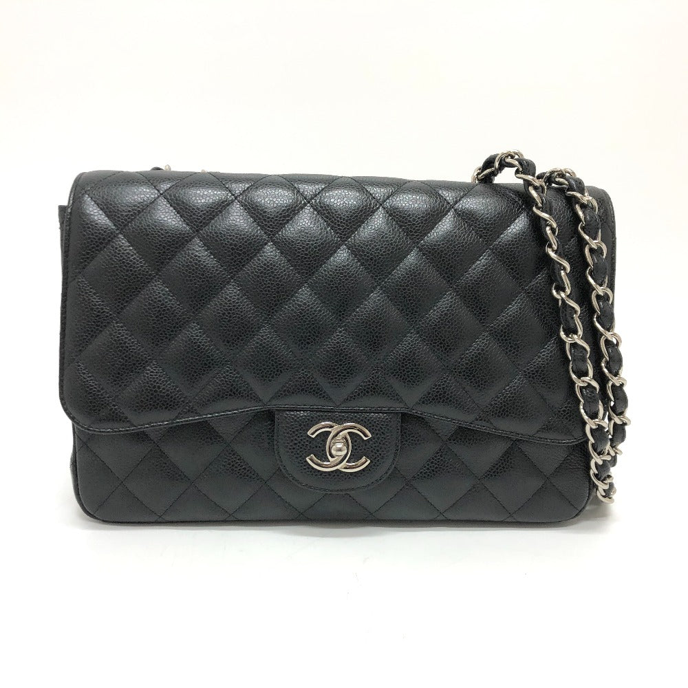 Chanel Shoulder Bag A28600 Caviar Skin Black Matrasse 30 Women Used Authentic