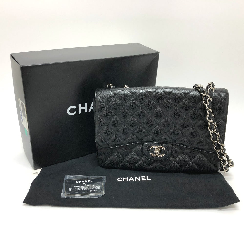 Chanel Shoulder Bag A28600 Caviar Skin Black Matrasse 30 Women Used Authentic