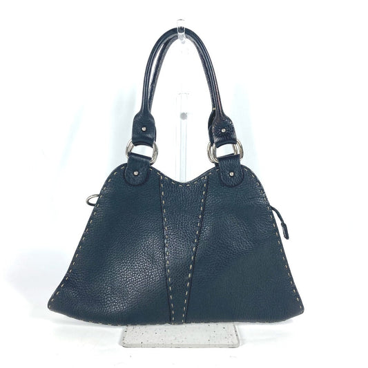 Fendi Handbag 8 Br264 Leather Black Celeria Women Used Authentic