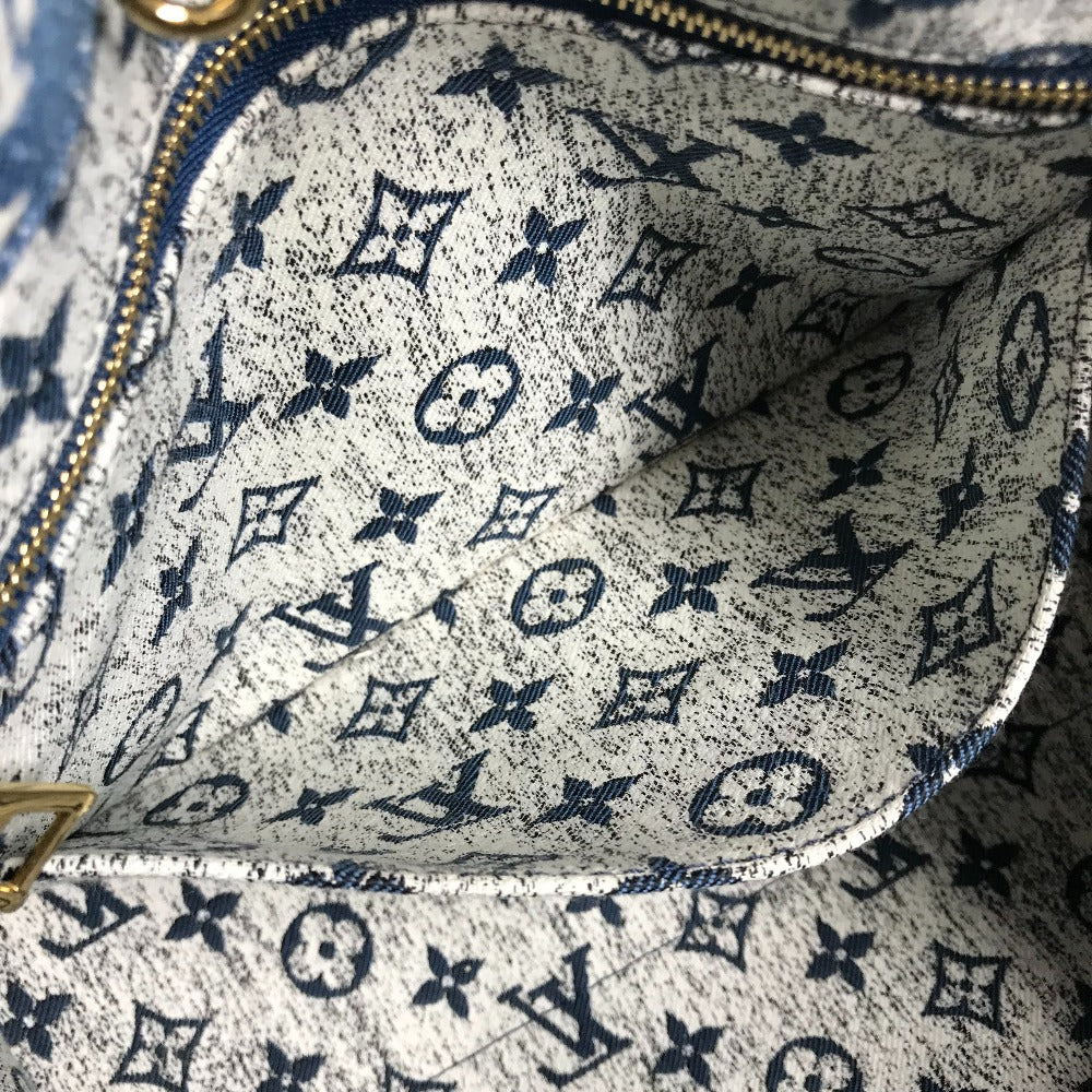 Louis Vuitton Shoulder Bag M59608 Monogram Denim Canvas, Leather Blue Monogram Denim Jacquard On The Go Mm Women Used Authentic