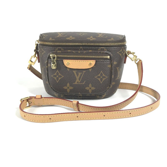 Louis Vuitton Sling Bag M83532 Monogram Canvas Brown Monogram Mini Bum Bag Women Used Authentic