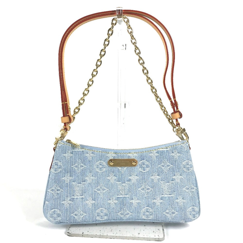 Louis Vuitton Shoulder Bag M83532 Monogram Denim Blue Monogram Denim Pochette Live Women Used Authentic