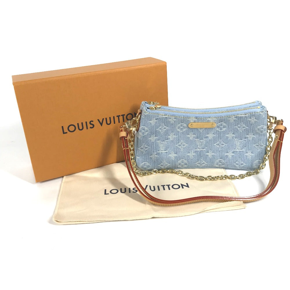 Louis Vuitton Shoulder Bag M83532 Monogram Denim Blue Monogram Denim Pochette Live Women Used Authentic