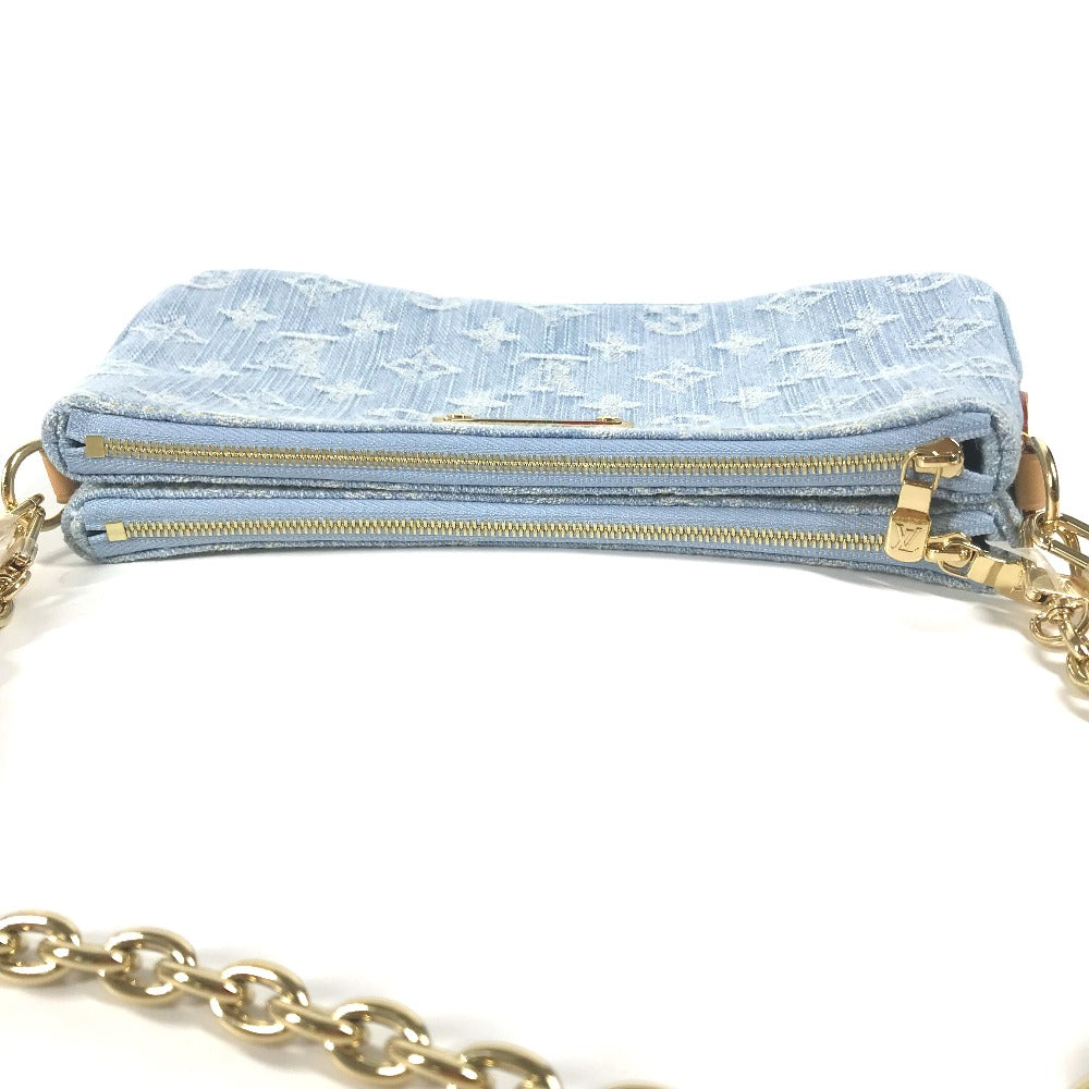 Louis Vuitton Shoulder Bag M83532 Monogram Denim Blue Monogram Denim Pochette Live Women Used Authentic