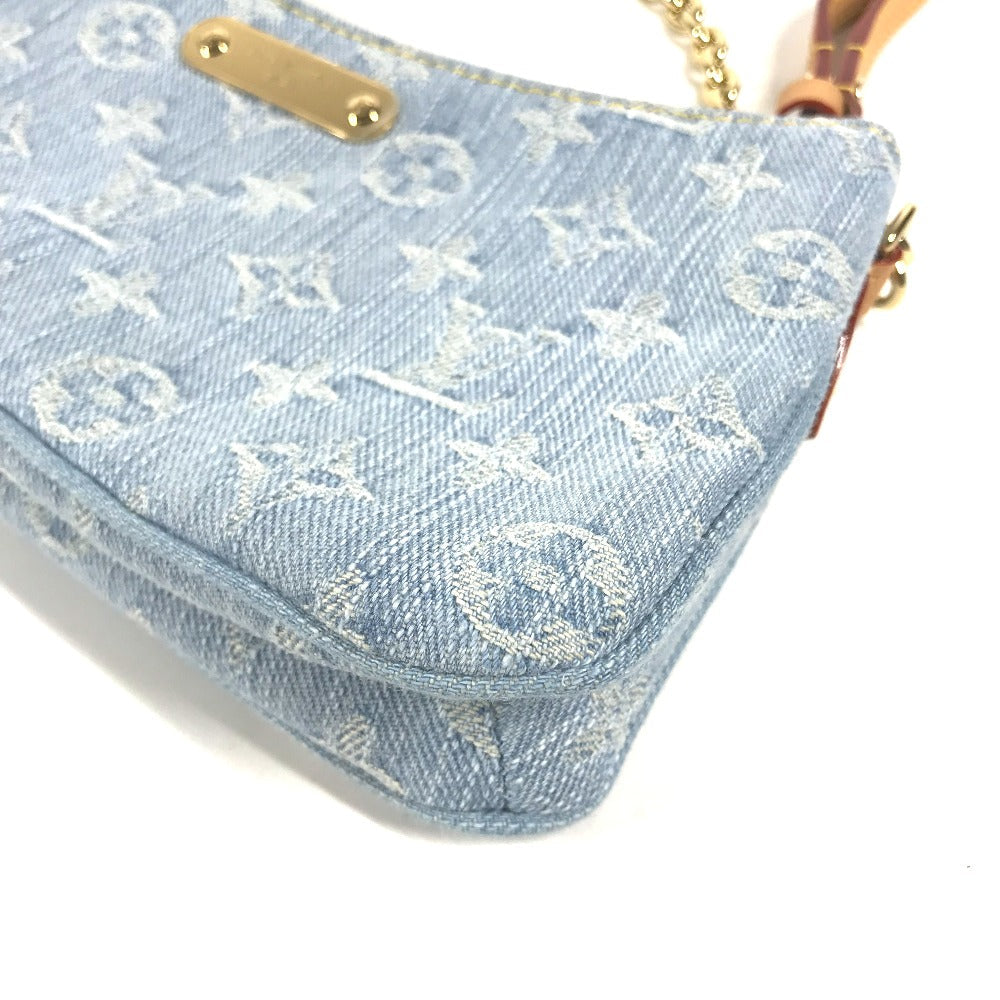 Louis Vuitton Shoulder Bag M83532 Monogram Denim Blue Monogram Denim Pochette Live Women Used Authentic