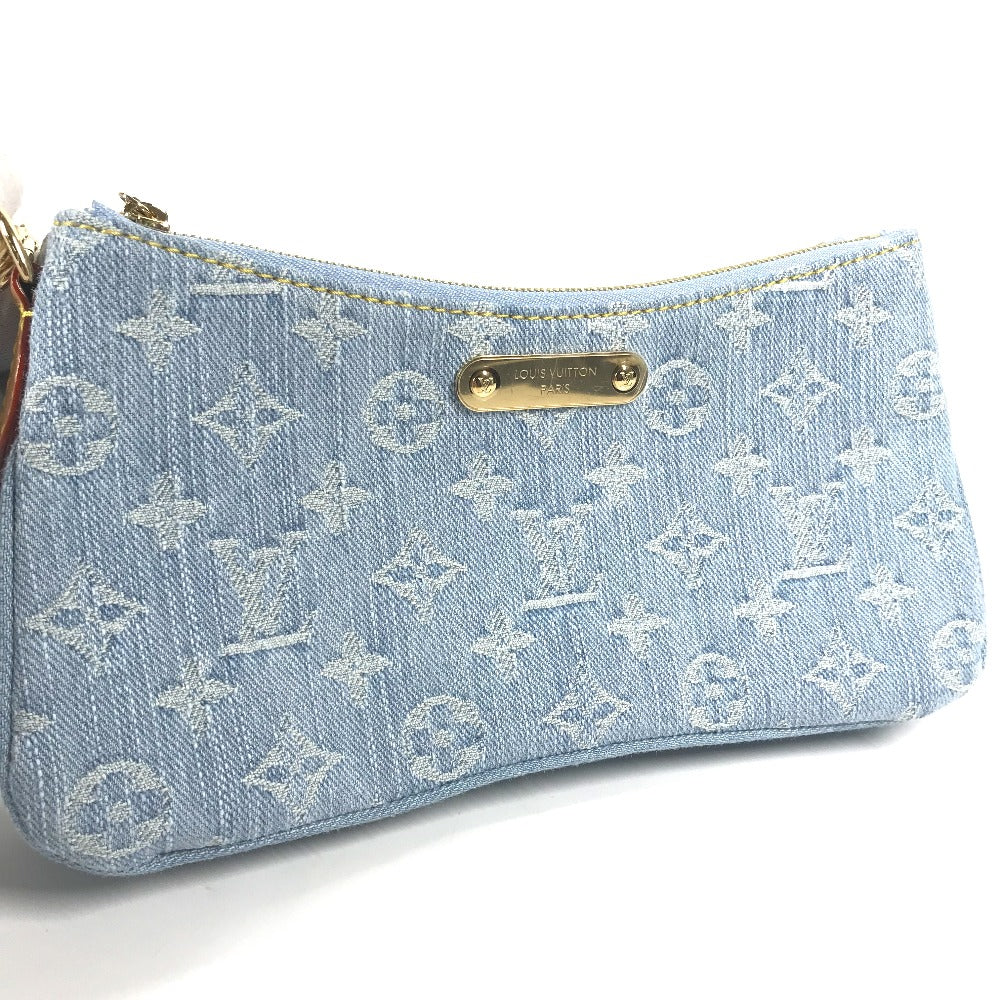 Louis Vuitton Shoulder Bag M83532 Monogram Denim Blue Monogram Denim Pochette Live Women Used Authentic