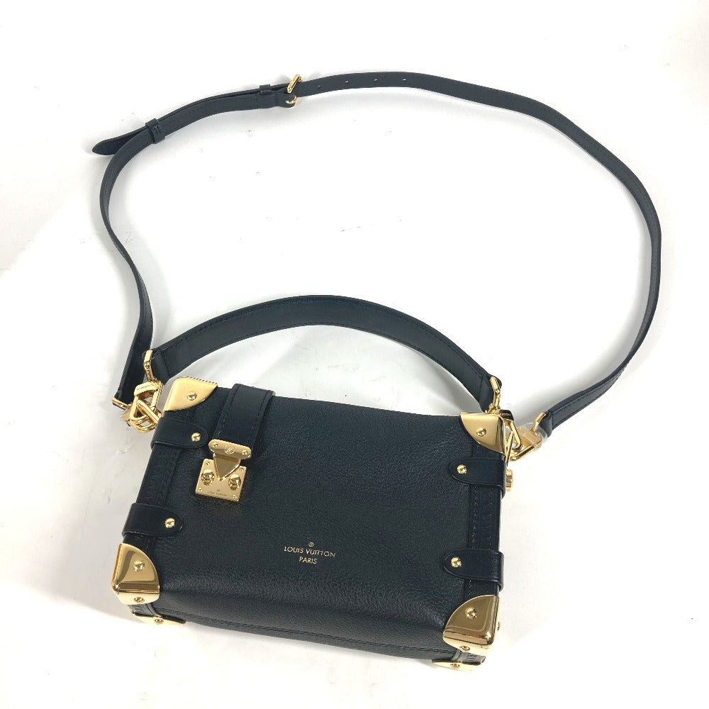 Louis Vuitton Handbag M23817 Leather , Grained Calf Leather Black Clutch Bag Pouch Side Trunk Pm Women Used Authentic