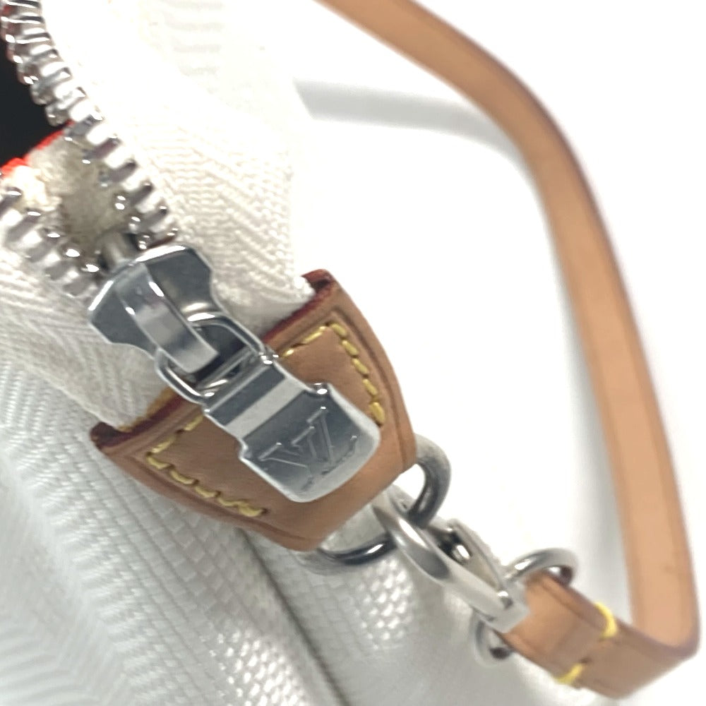 Louis Vuitton Shoulder Bag M80634 Canvas White Damier Jean Volunteer Drawstring Bag Women Used Authentic