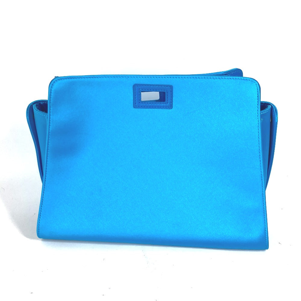 Fendi Handbag 7 Ar717 Satin Blue Ff Logo Peekaboo Defender Bag Cover Women Used Authentic