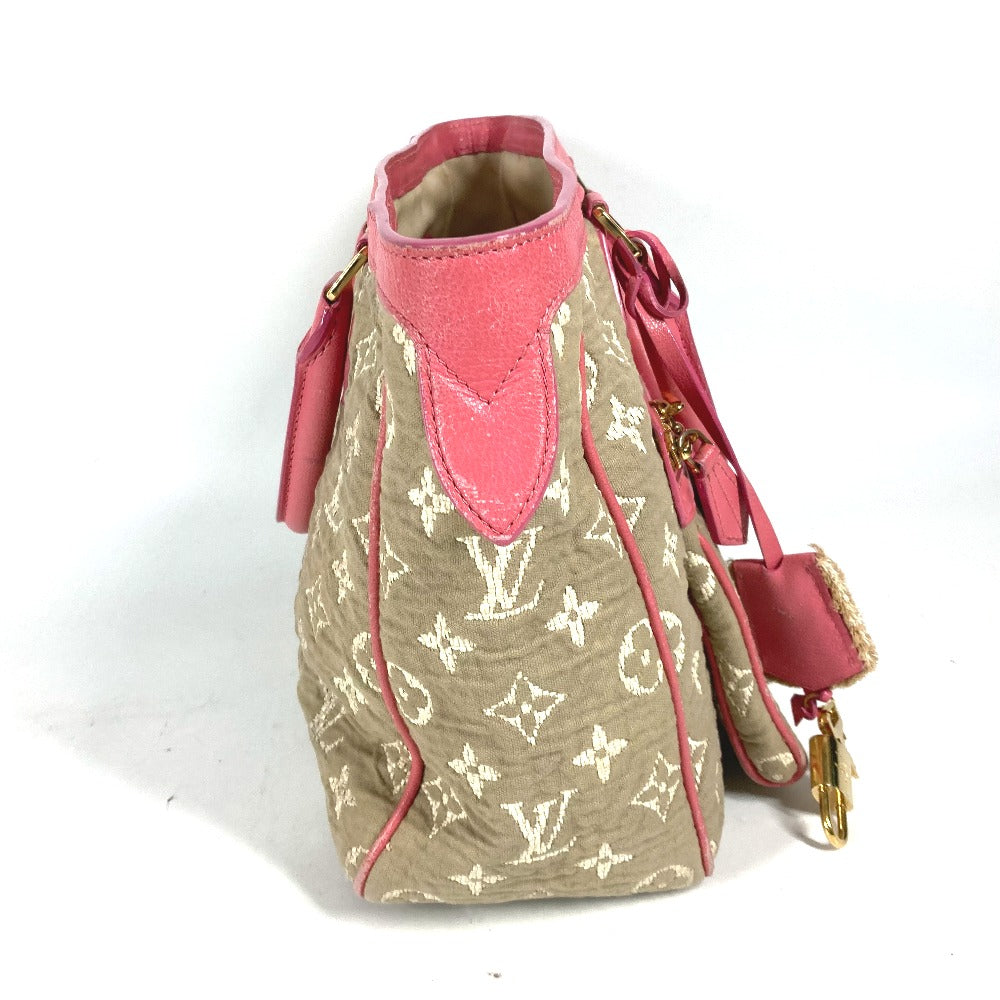 Louis Vuitton Tote Bag M93496 Leather / Canvas Pink Monogram Sabia Hippo Mm Women Used Authentic