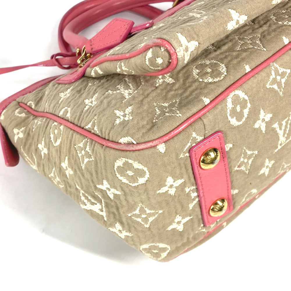 Louis Vuitton Tote Bag M93496 Leather / Canvas Pink Monogram Sabia Hippo Mm Women Used Authentic