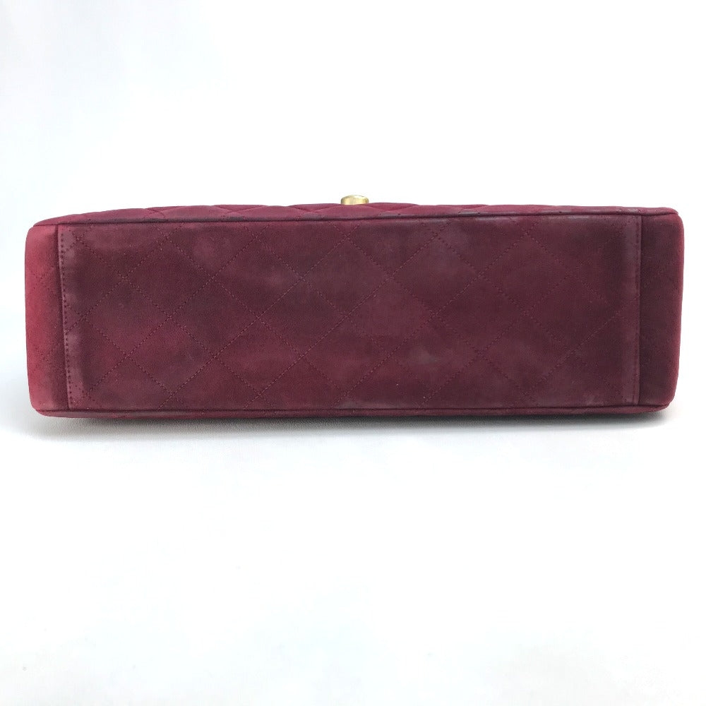 Chanel Shoulder Bag Suede Bordeaux Cc Coco Mark Decama Trasse 34