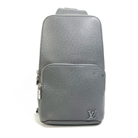 Louis Vuitton Shoulder Bag M30801 Taiga Leather Gray Taiga Avenue Backpack Mens Used Authentic