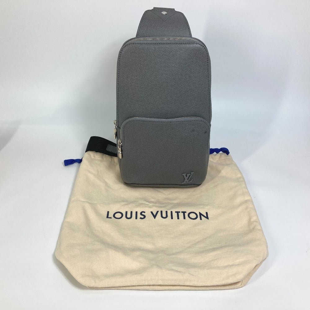 Louis Vuitton Shoulder Bag M30801 Taiga Leather Gray Taiga Avenue Backpack Mens Used Authentic