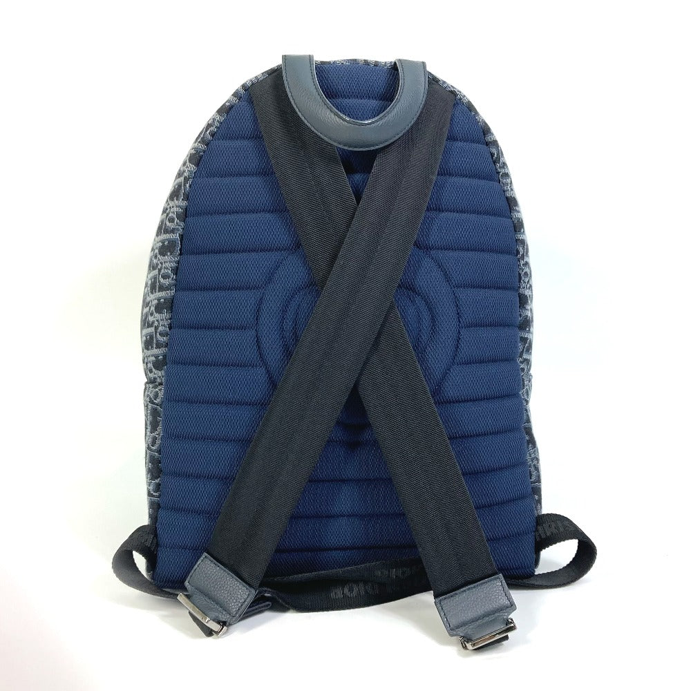 Dior Backpack Canvas / Leather Navy Trotter Oblique Backpack