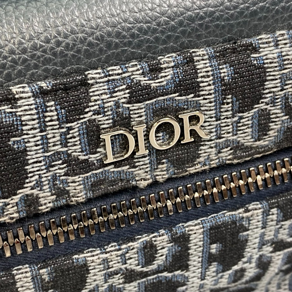 Dior Backpack Canvas / Leather Navy Trotter Oblique Backpack