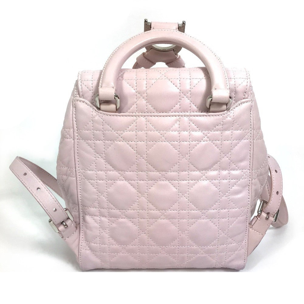 Christian Dior Backpack Leather Pink Cannage Stardust Small Backpack