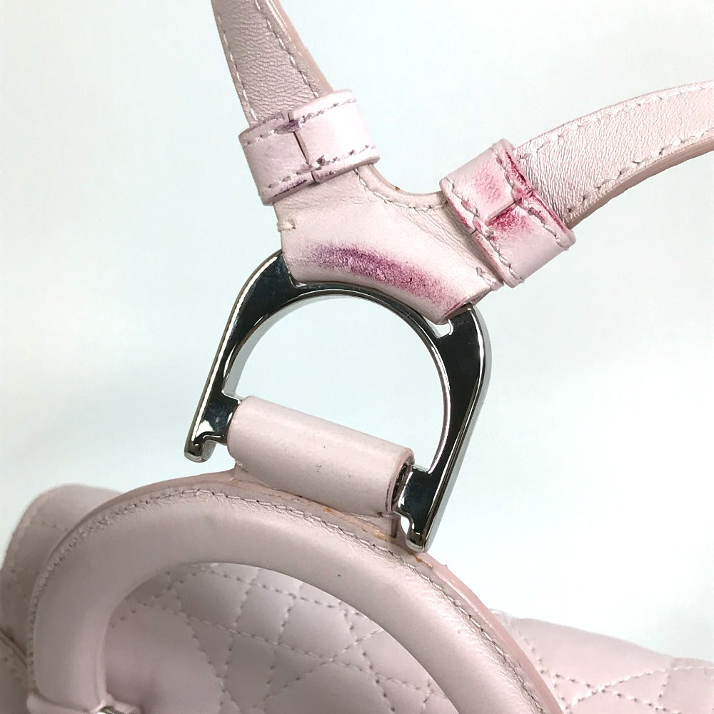 Christian Dior Backpack Leather Pink Cannage Stardust Small Backpack