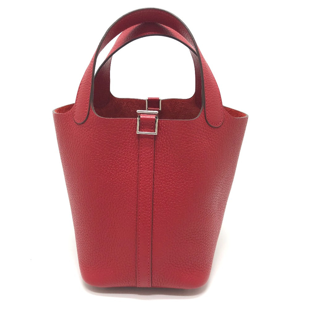 Hermes Handbag Taurillon Clemence Red Picotan Lock Pm 18 Women Used Authentic