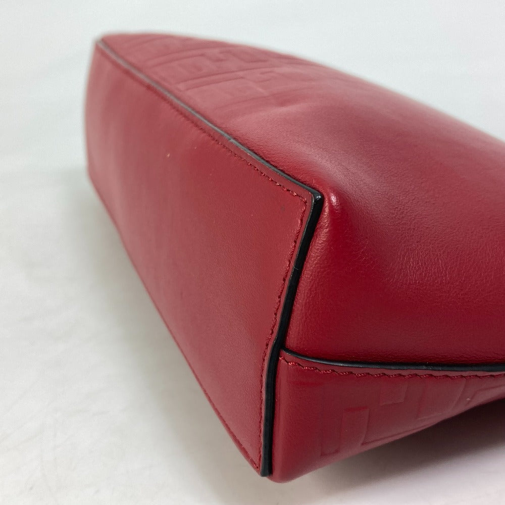 Fendi Clutch Bag 7 N0106 Leather Red Zucca Mens Used Authentic