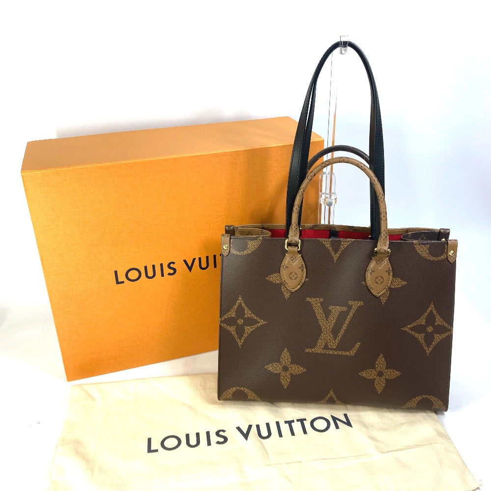 Louis Vuitton Tote Bag M45321 Monogram Giant Canvas Brown Monogram Giant On The Go Mm Women Used Authentic