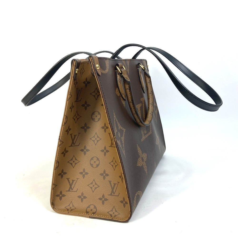 Louis Vuitton Tote Bag M45321 Monogram Giant Canvas Brown Monogram Giant On The Go Mm Women Used Authentic