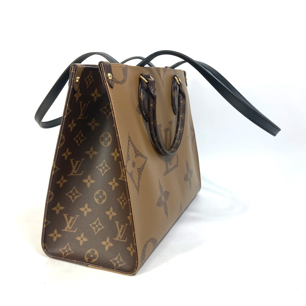 Louis Vuitton Tote Bag M45321 Monogram Giant Canvas Brown Monogram Giant On The Go Mm Women Used Authentic