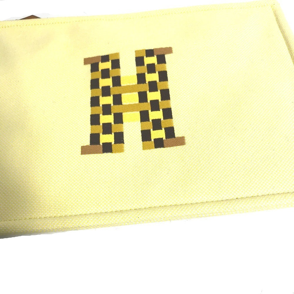 Hermes Pouch Tower Ash Yellow Makeup Pouch Cosmetics Pouch H Tissage