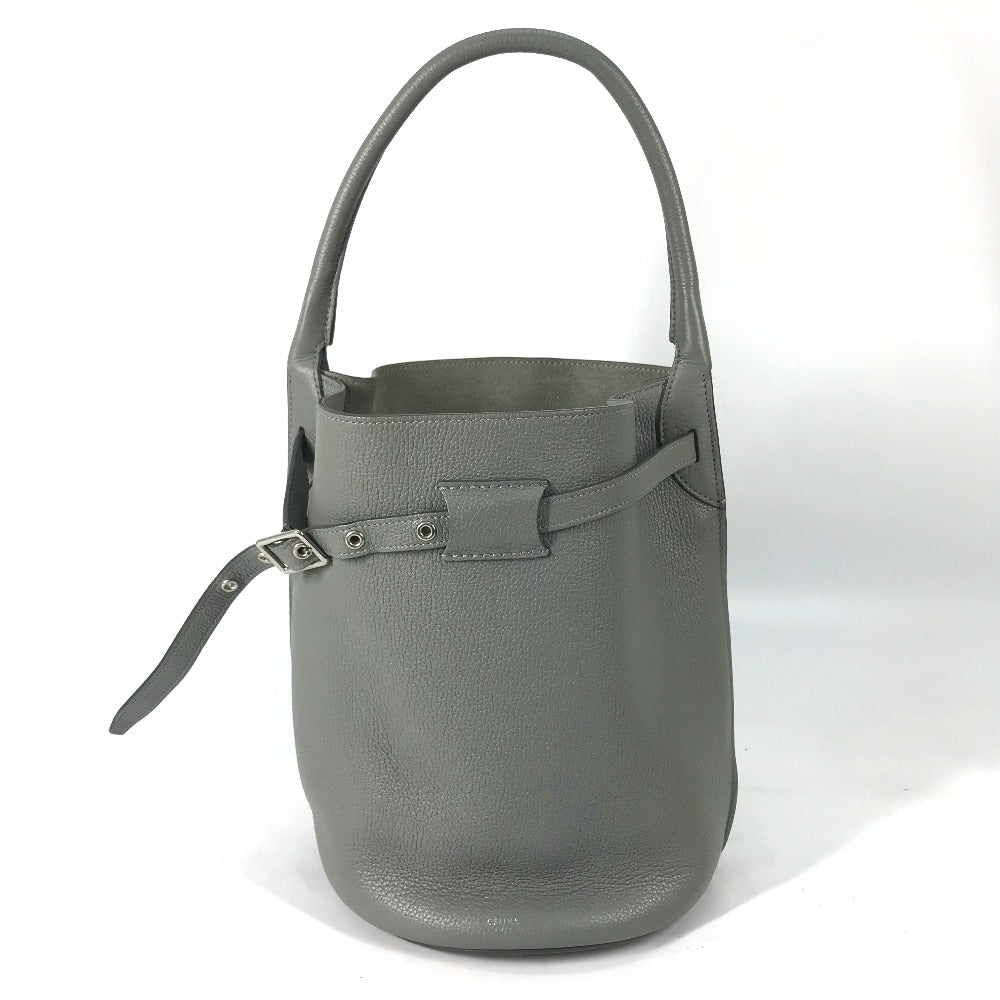 Celine Handbag 187243 Leather Gray Shoulder Bag With Pouch Big Bag Bucket Women Used Authentic