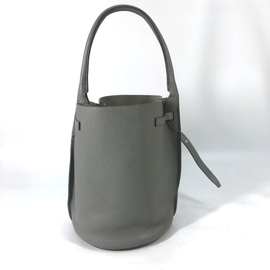 Celine Handbag 187243 Leather Gray Shoulder Bag With Pouch Big Bag Bucket Women Used Authentic