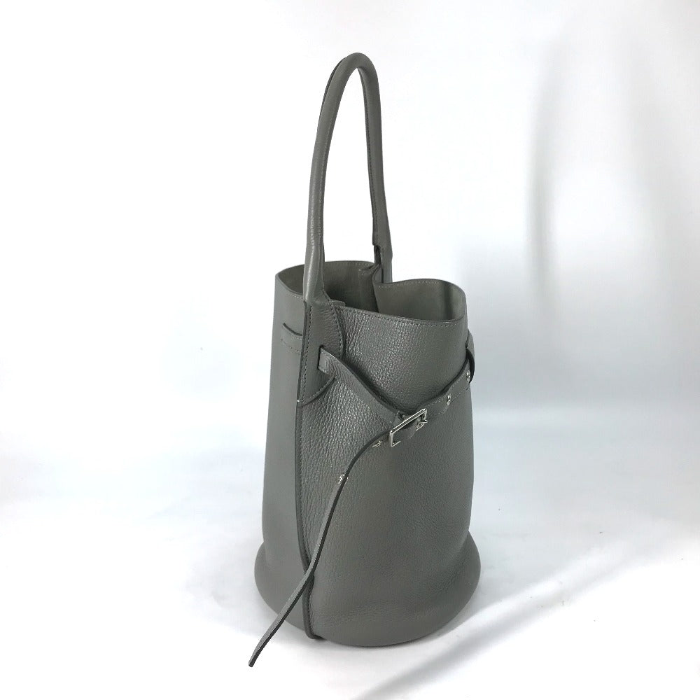 Celine Handbag 187243 Leather Gray Shoulder Bag With Pouch Big Bag Bucket Women Used Authentic