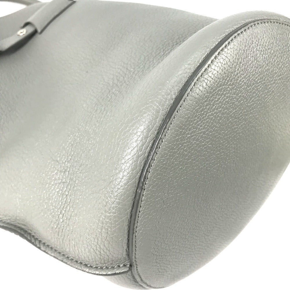 Celine Handbag 187243 Leather Gray Shoulder Bag With Pouch Big Bag Bucket Women Used Authentic