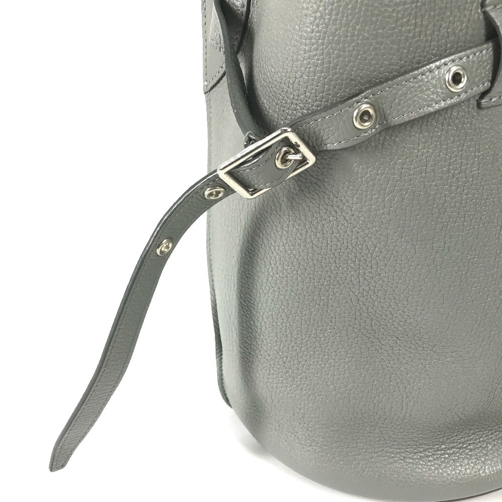 Celine Handbag 187243 Leather Gray Shoulder Bag With Pouch Big Bag Bucket Women Used Authentic