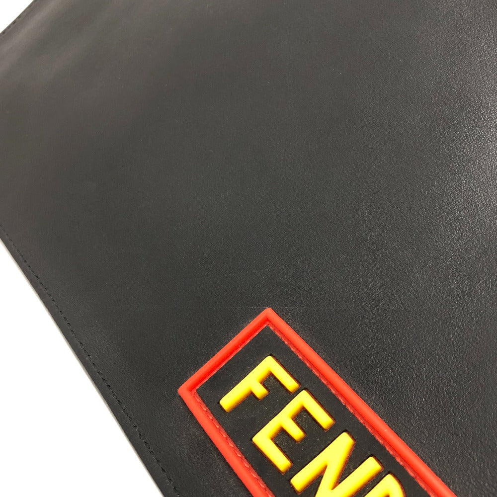 Fendi Clutch Bag 7 N0078 Leather Black Love Mens Used Authentic