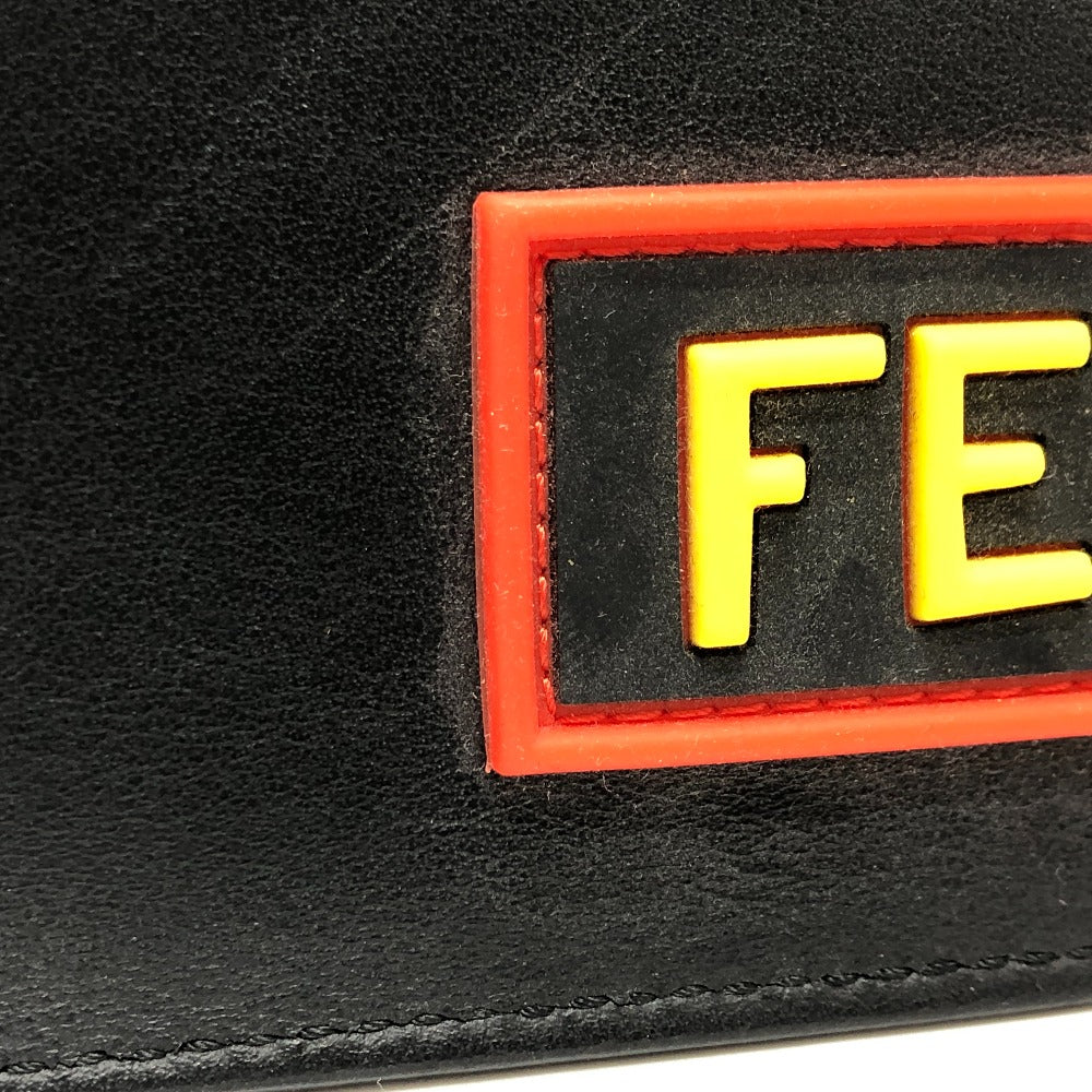 Fendi Clutch Bag 7 N0078 Leather Black Love Mens Used Authentic