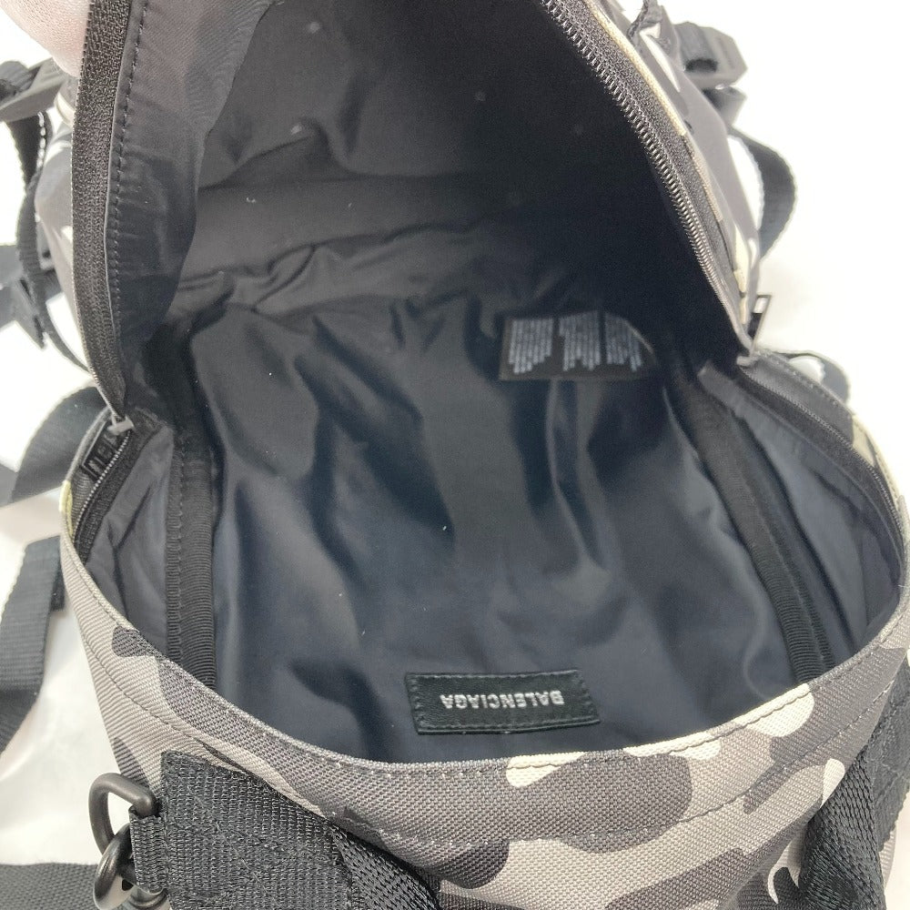 Balenciaga Backpack 6440312 Canvas Gray X Black Camouflage Camouflage Army Mens Used Authentic