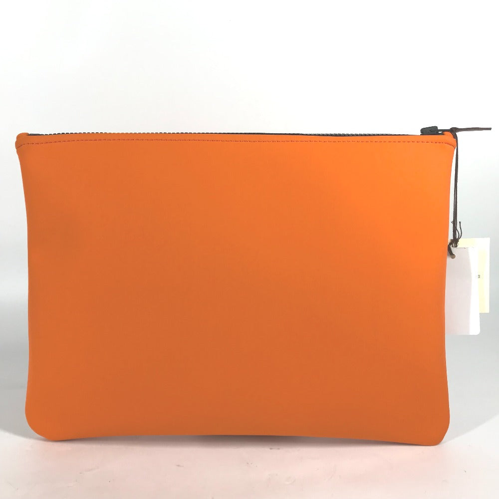 Hermes Clutch Bag Polyamide Orange Accessory Case Neovan Gm Women Used Authentic