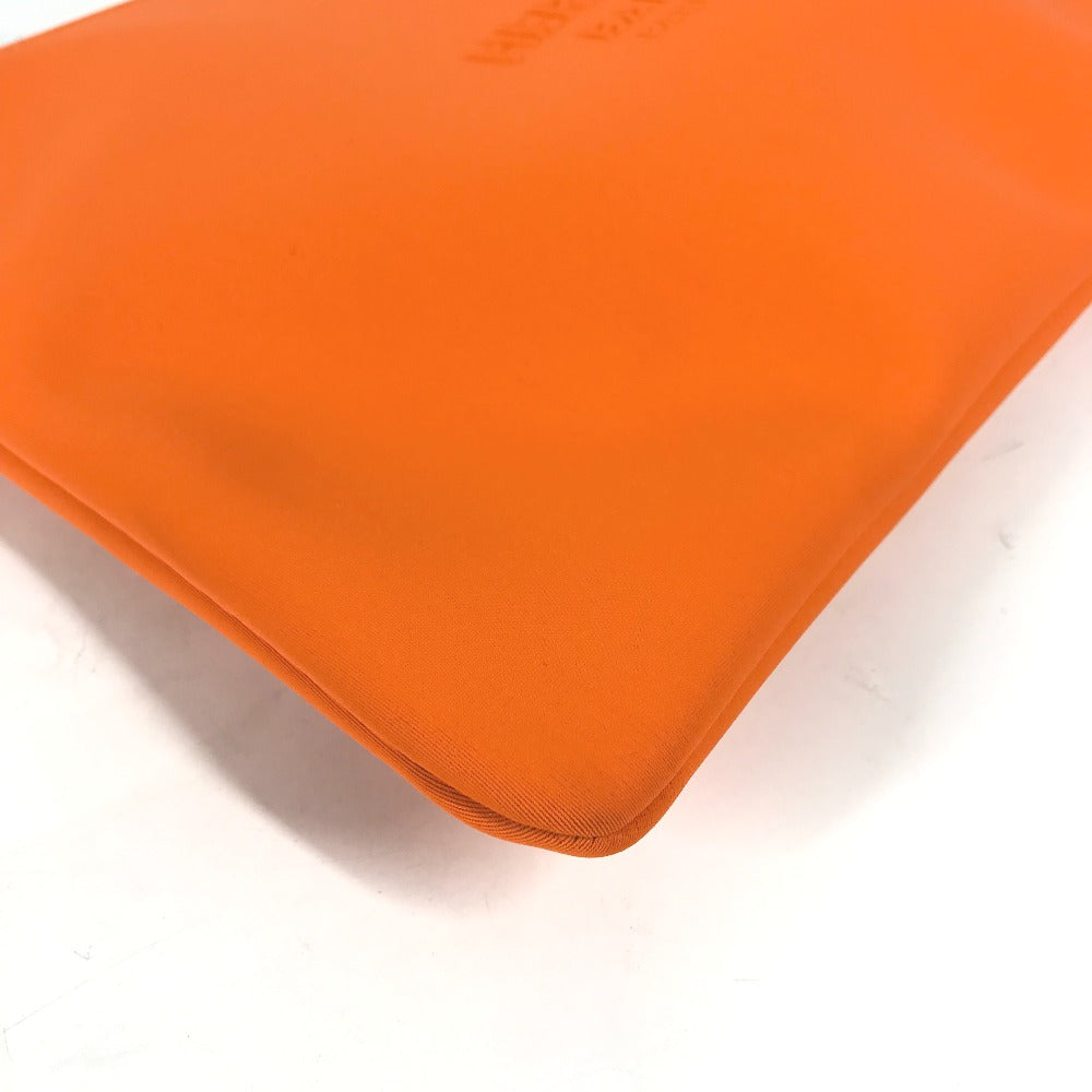 Hermes Clutch Bag Polyamide Orange Accessory Case Neovan Gm Women Used Authentic