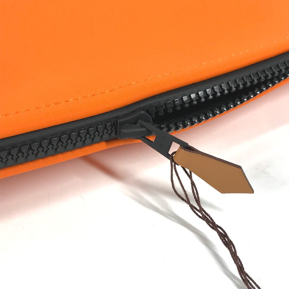 Hermes Clutch Bag Polyamide Orange Accessory Case Neovan Gm Women Used Authentic