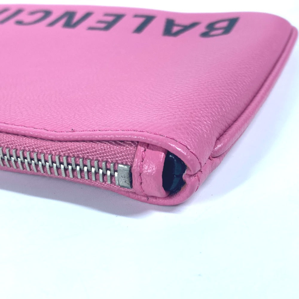 Balenciaga Clutch Bag 545773 Leather Pink Logo Ville Women Used Authentic