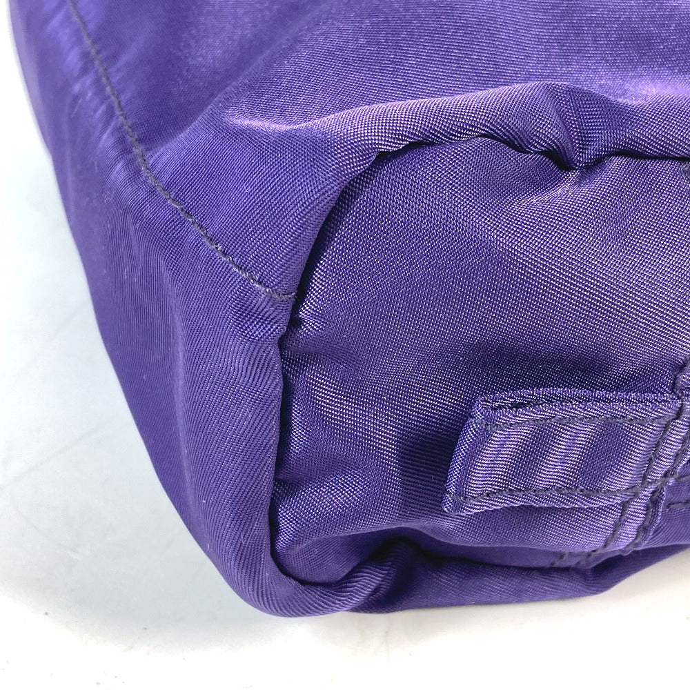 Prada Pouch 1 Na350 Nylon Purple Triangle Logo Women Used Authentic