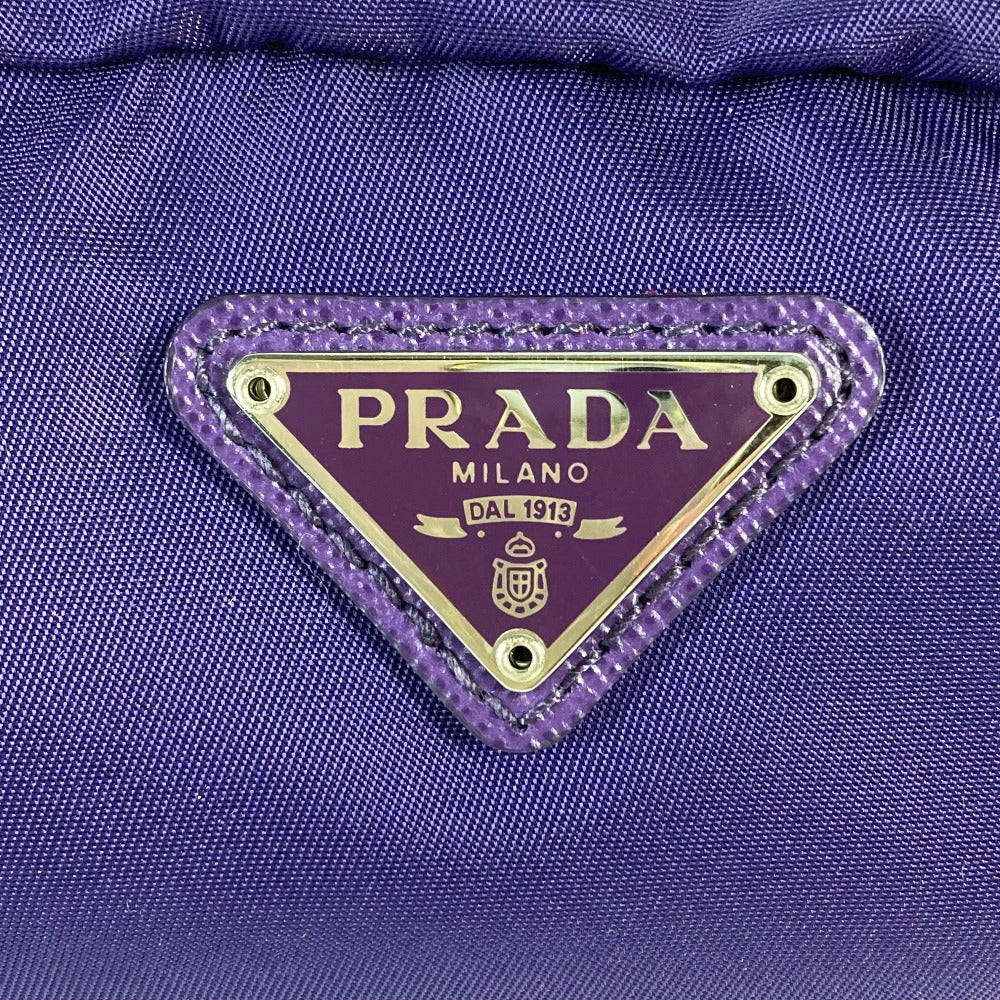 Prada Pouch 1 Na350 Nylon Purple Triangle Logo Women Used Authentic