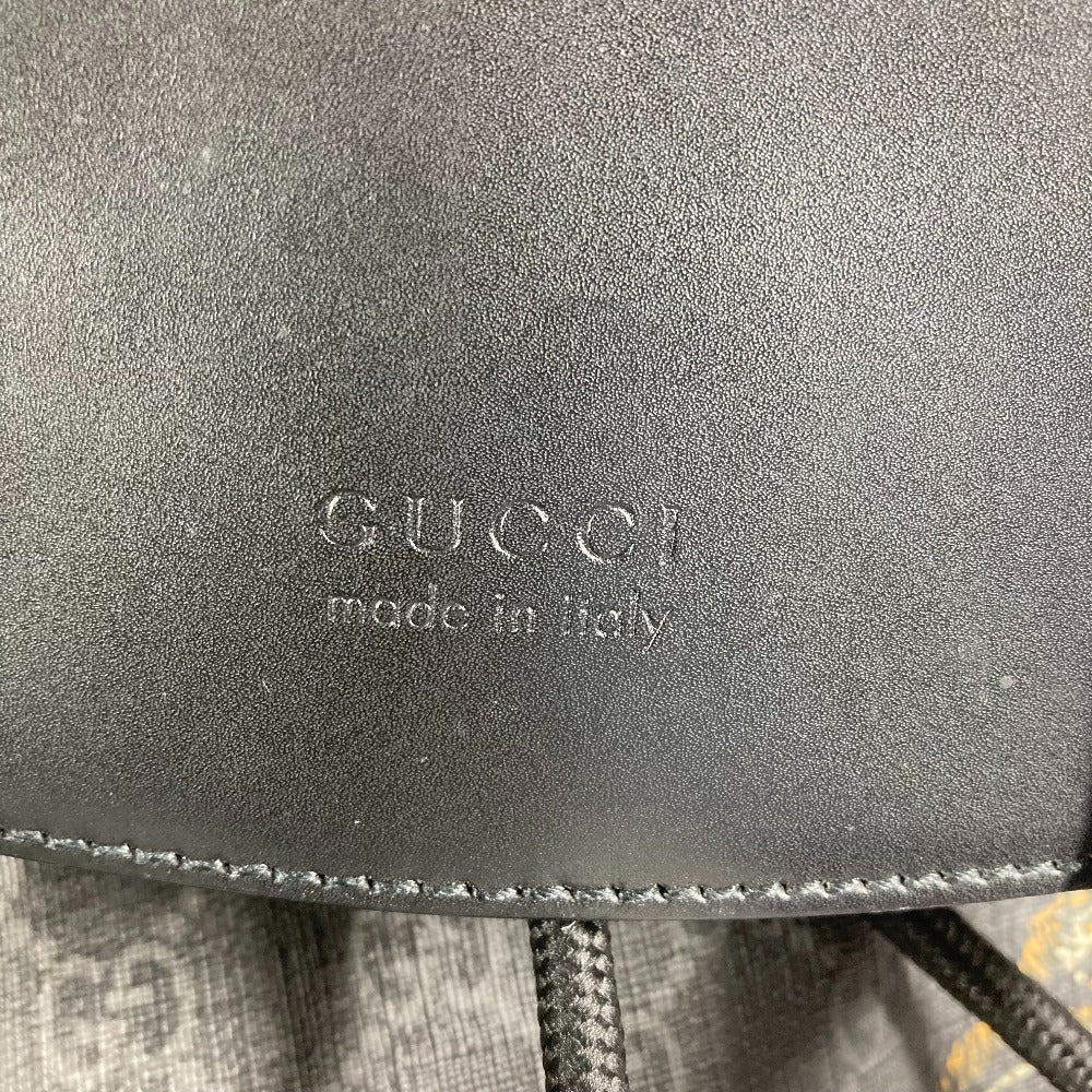 Gucci Backpack 495563 Gg Supreme Canvas Black Gg Supreme Sherry Line Mens Used Authentic