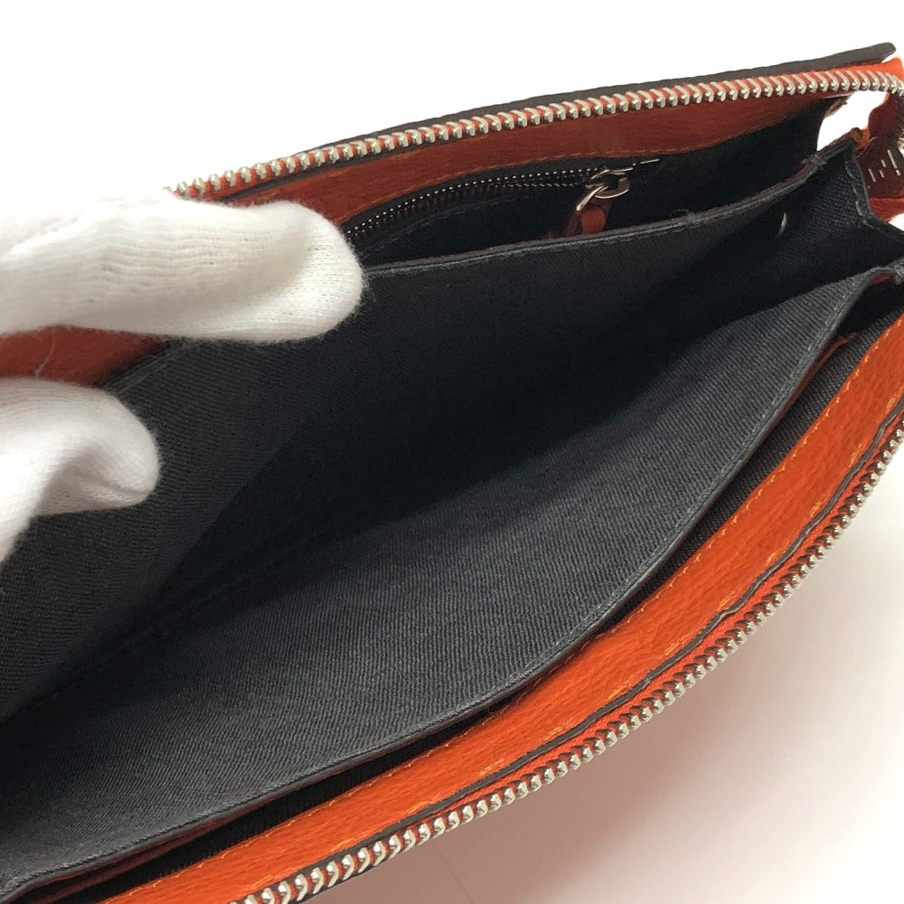 Fendi Clutch Bag 7 Va350 Leather Orange Celeria