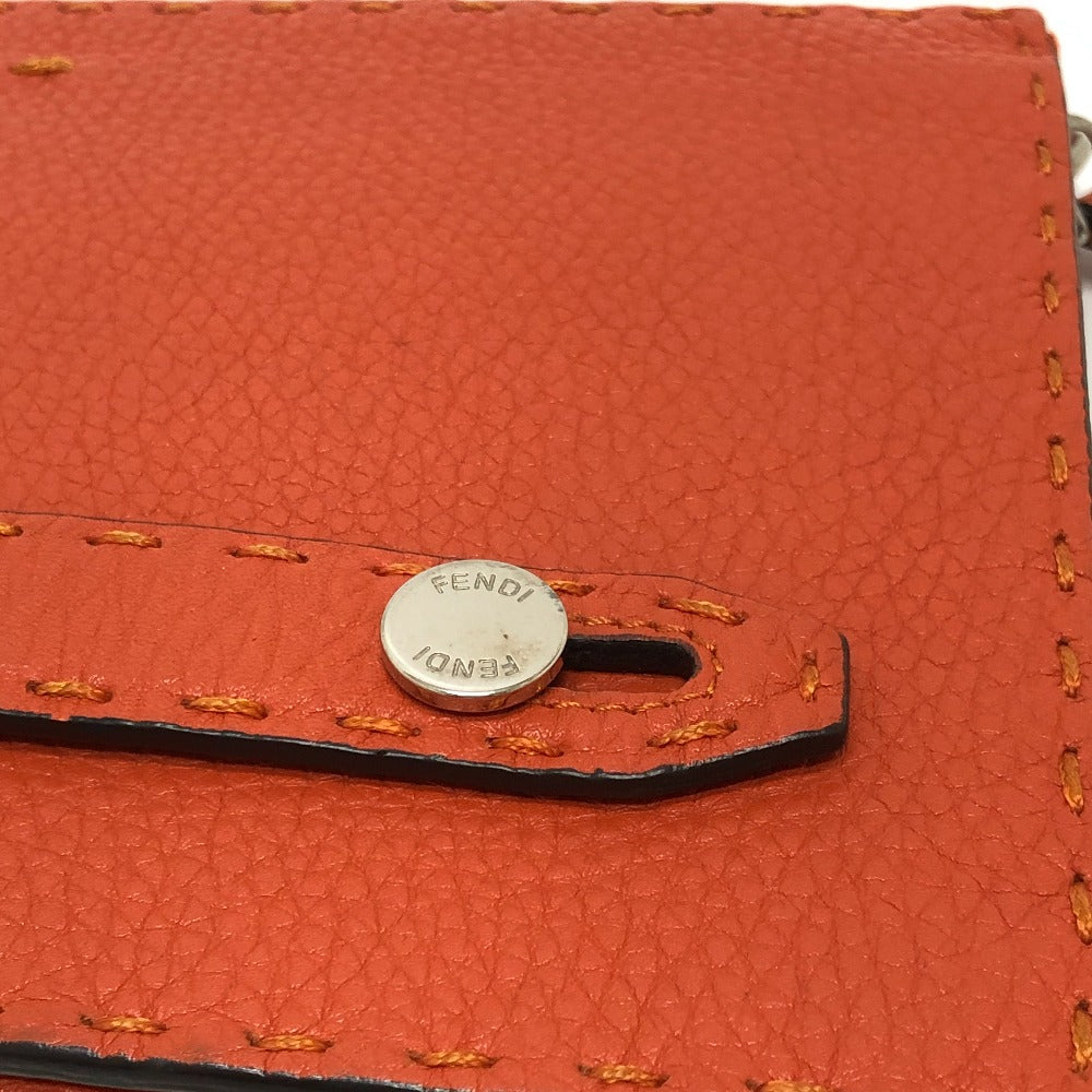 Fendi Clutch Bag 7 Va350 Leather Orange Celeria