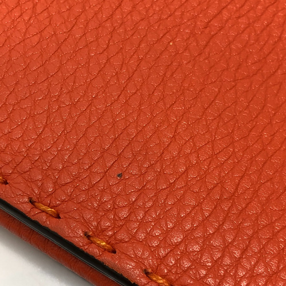 Fendi Clutch Bag 7 Va350 Leather Orange Celeria