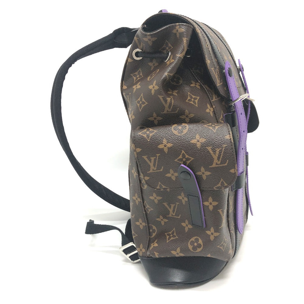 Louis Vuitton Backpack M46247 Monogram Canvas Purple Monogram Macacer Christopher Pm Mens Used Authentic