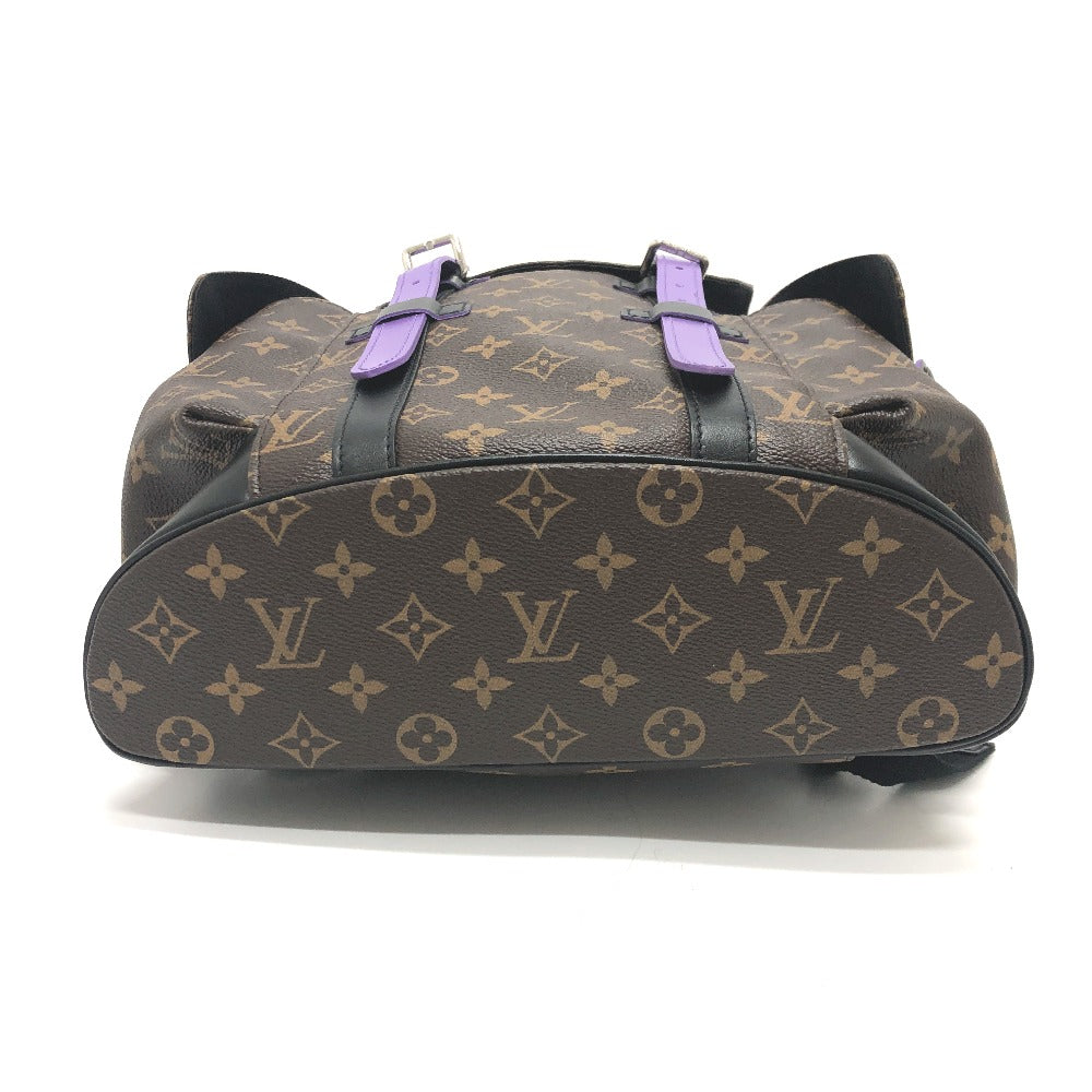 Louis Vuitton Backpack M46247 Monogram Canvas Purple Monogram Macacer Christopher Pm Mens Used Authentic